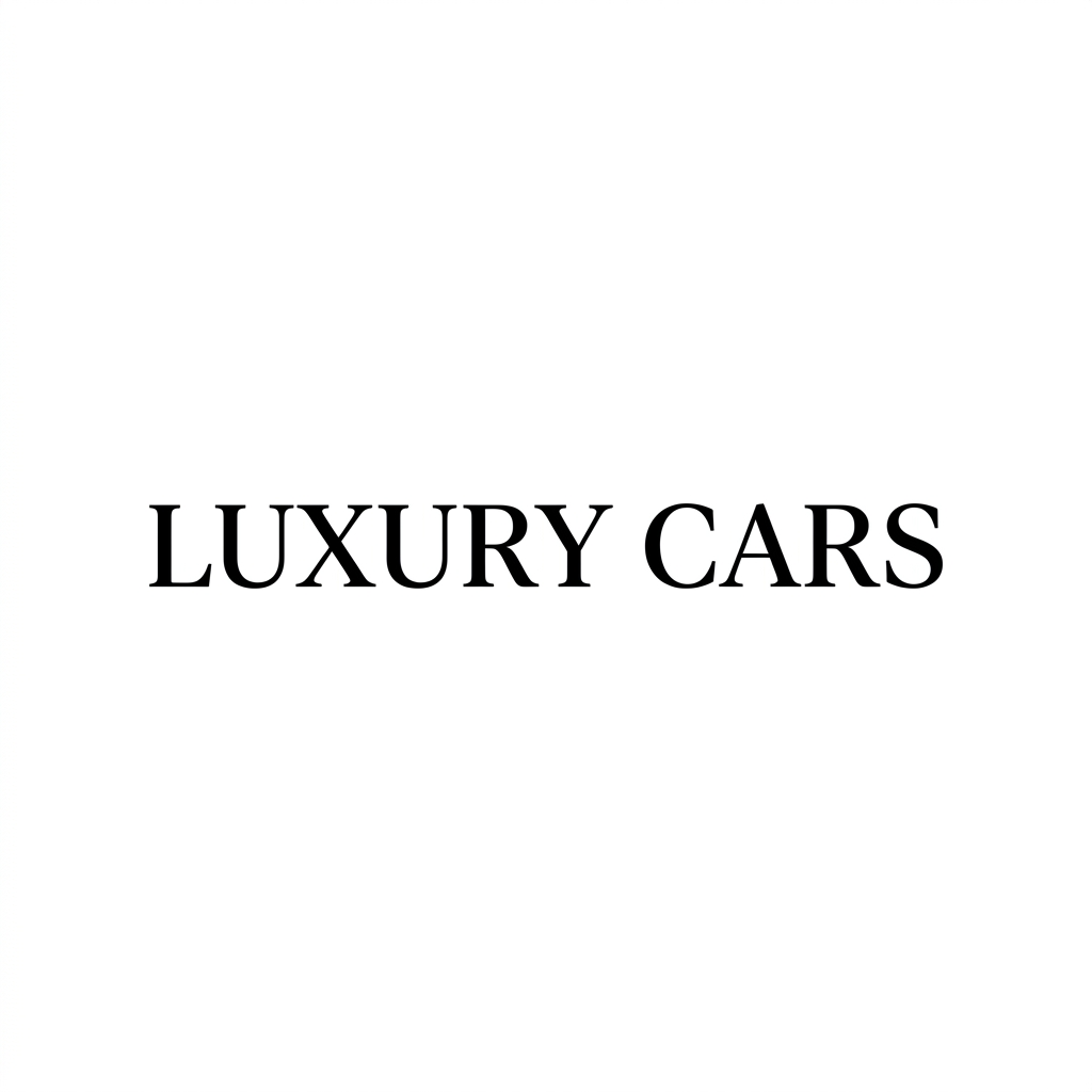 LUXURY CARS text on a white background